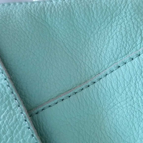 Gap Mint Green Envelope Leather Clutch - Picture 12 of 14